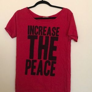 Off the shoulder graphic T-shirt